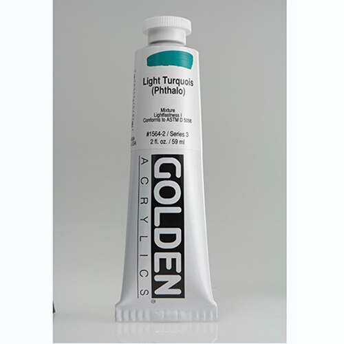 Golden, Heavy Body, Acrylic, Paint, 2oz, Light Turquoise (Phthalo)